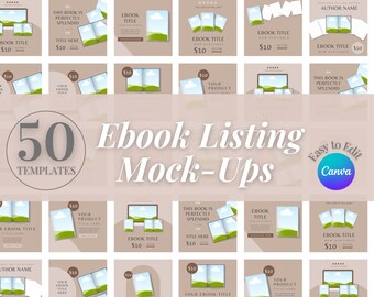 Plantillas Canva de maquetas de libros electrónicos / Maquetas para libros electrónicos / Maquetas de libros digitales / Maquetas de pantalla digital de libros electrónicos