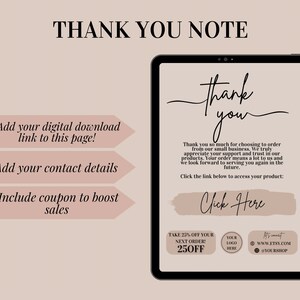 Etsy Digital Product Templates, Thank You Note for Digital Downloads ...