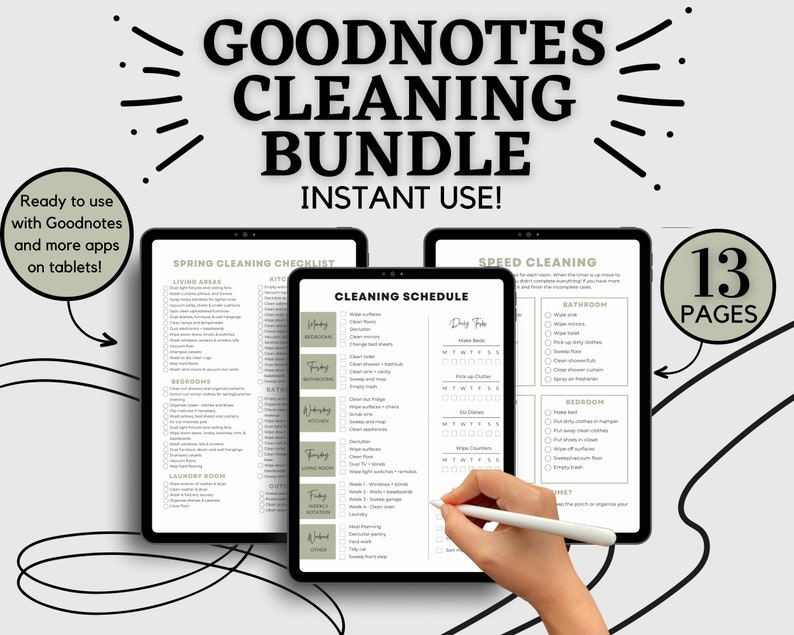 ADHD Cleaning Checklist Goodnotes Goodnotes Cleaning List ADHD Cleaning