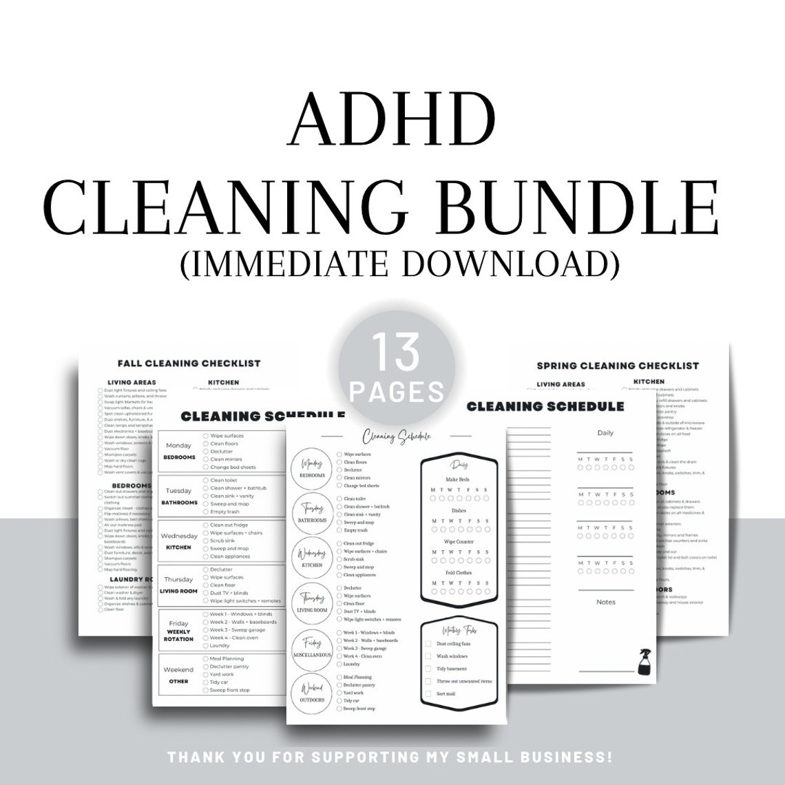 ADHD Cleaning Checklist ADHD Cleaning Hack ADHD Cleaning - Etsy