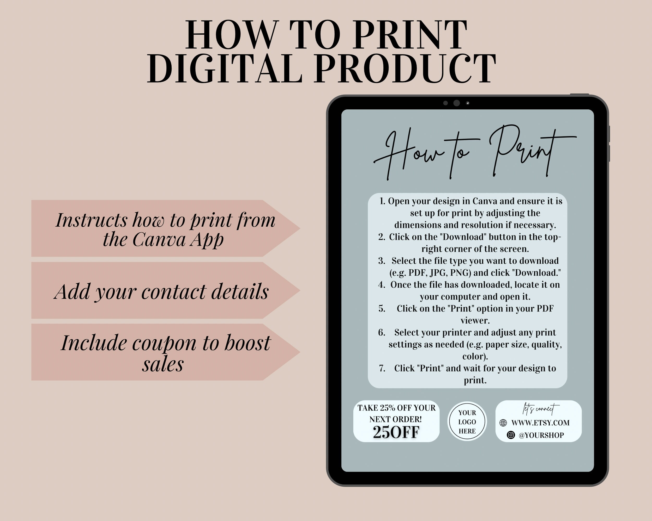 Etsy Digital Product Templates Thank You Note For Digital Downloads Etsy Digital Product Templates Thank You Note For Digital Downloads