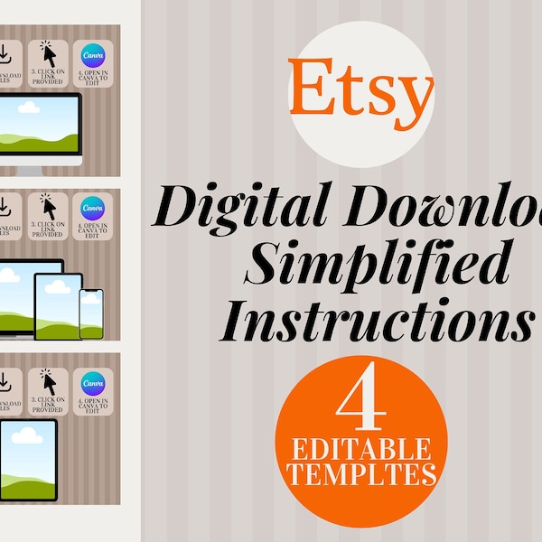 Etsy Shop Download Instructions Template | Etsy Download Template for Etsy Shop owners