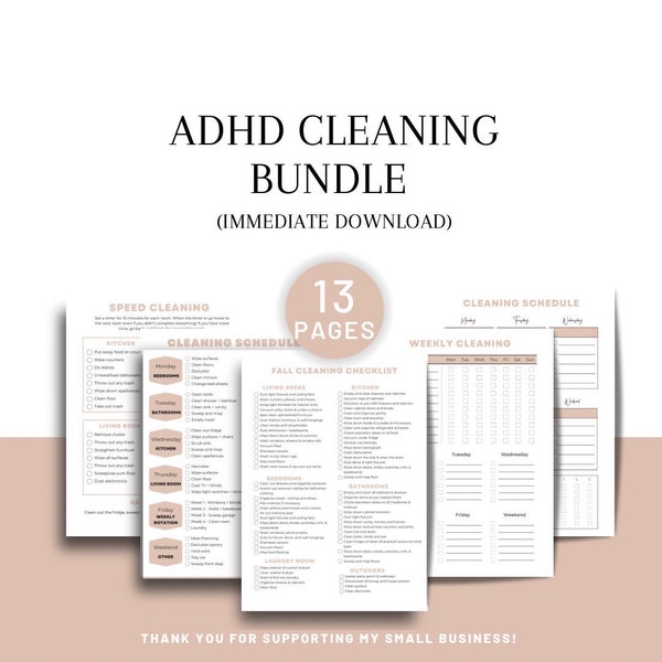 adhd homework checklist ADHD Cleaning Checklist | ADHD Cleaning Hack | ADHD Cleaning Tips | adhd cleaning schedule | adhd bedroom cleaning checklist | pdf