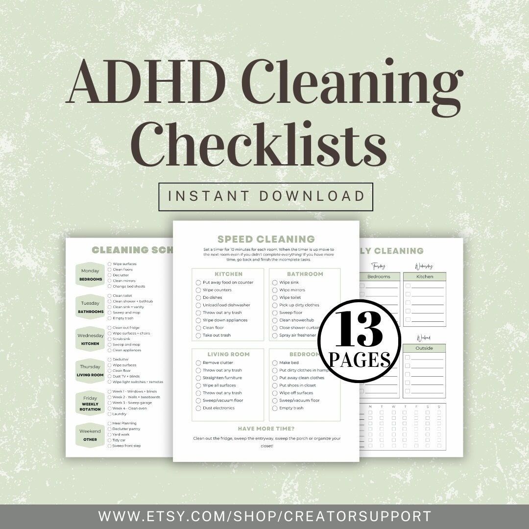 ADHD Cleaning Checklist | ADHD Cleaning Hack | ADHD Cleaning Tips ...