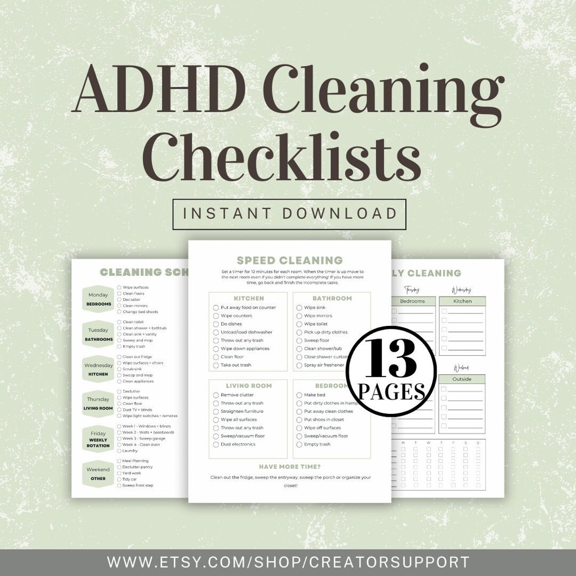 ADHD Cleaning Checklist ADHD Cleaning Hack ADHD Cleaning Tips Adhd Cleaning Schedule Adhd