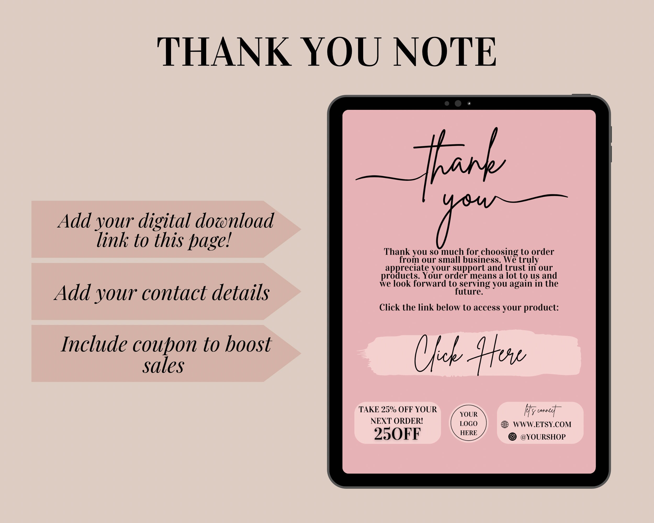 Etsy Digital Product Templates Thank You Note For Digital Downloads Etsy Digital Product Templates Thank You Note For Digital Downloads