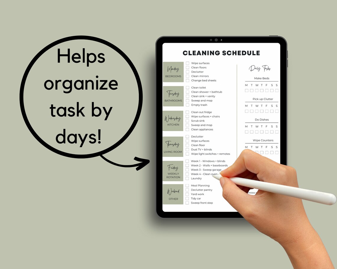 ADHD Cleaning Checklist Goodnotes Goodnotes Cleaning List ADHD Cleaning