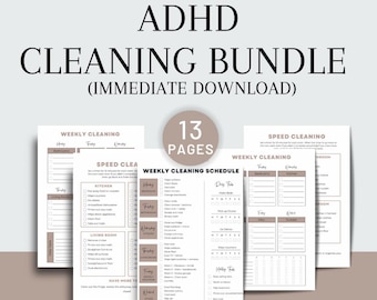 Lista de verificación de limpieza para personas con TDAH / Trucos de limpieza para personas con TDAH / Consejos de limpieza para personas con TDAH / Programa de limpieza para personas con TDAH / Lista de verificación de limpieza de dormitorios para personas con TDAH / PDF