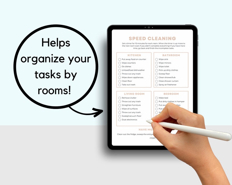 Cleaning Checklist for Goodnotes Goodnotes Cleaning List Etsy