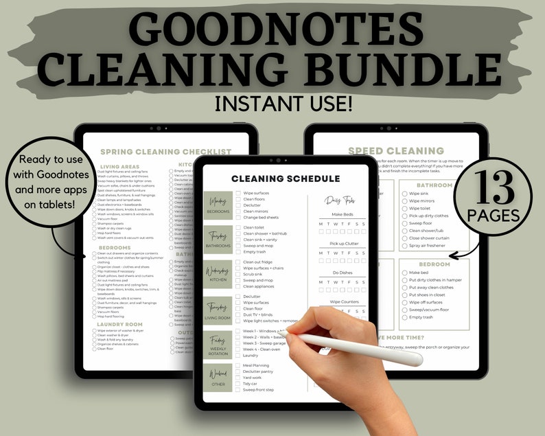 ADHD Cleaning Checklist Goodnotes Goodnotes Cleaning List ADHD Cleaning