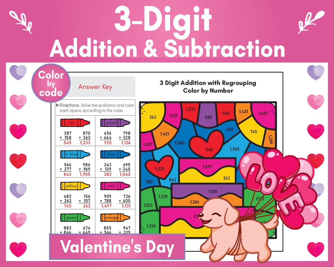 3 Digit Addition and Subtraction With Regrouping Etsy