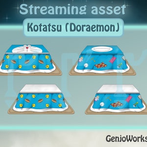 Kotatsu Table (Doraemon-inspired Patterns) | Streaming and VTuber Asset | Digital Download