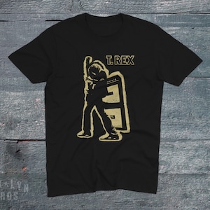 T.Rex Marc Bolan Electric Warrior T-shirt, Tyrannosaurus Rex Black Unisex Tee.