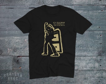 T.Rex Marc Bolan Electric Warrior T-shirt, Tyrannosaurus Rex Black Unisex Tee.