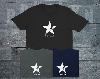 David Bowie Tshirt, Grunge und Groovy Blackstar Album T-Shirt.