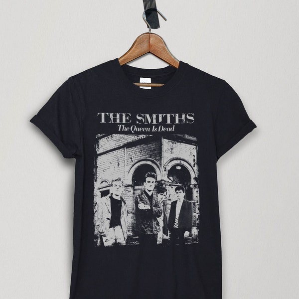 Het Smiths shirt de koningin is dood T-shirt, vintage Morrissey zwarte unisex tshirt.