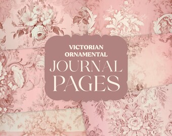 Victorian Pink Ornamental Junk Journal Pages | Digital Papers | Ephemera Pack | Scrapbooking Junk Journaling | Printable Download