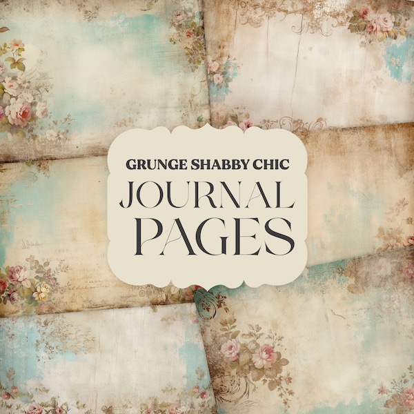 Vintage Grunge Shabby Chic Junk Journal Pages | Digital Papers | Ephemera Pack | Scrapbooking Junk Journaling Kit | Printable Download
