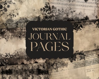 Vintage Gothic, Neutral Background, Scrapbook, Junk Journal Paper,  Distressed Design, Printable Ephemera, Skulls, Roses, Instant Download 