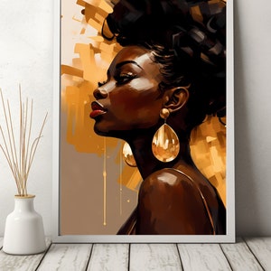 Head held high, printable wall art, woman art, black girl art, African American art