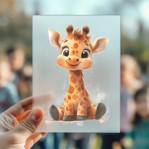 Hochwertiges Bügelbild "Giraffe" – Umweltfreundliche Textilveredelung mit detailreichem Design