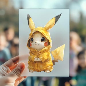 Elektro-Maus Bügelbild – Fan Art inspiriert von Pikachu aus Pokemon – DIY Aufbügler für Kinderkleidung & Gamer-Geschenke