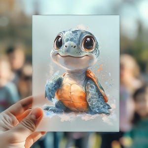 Hochwertiges Bügelbild "Schildkröte" – Umweltfreundliche Textilveredelung mit detailreichem Design