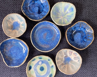 RE-STOCKED! Organic, fluid, ceramic trinket/ tea light dishes, perfect for gifts, display or keeping precious jewellery safe. Trinket dishes