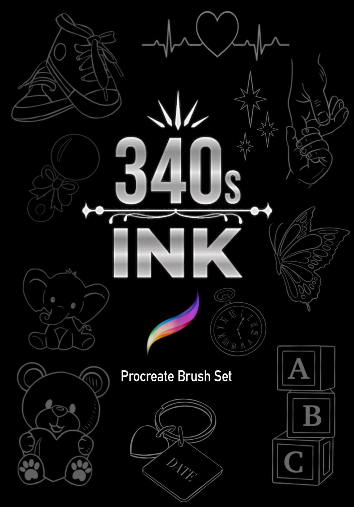 Baby Procreate Brush Set, Procreate Stamps, Digital Download, Crown, Etsy