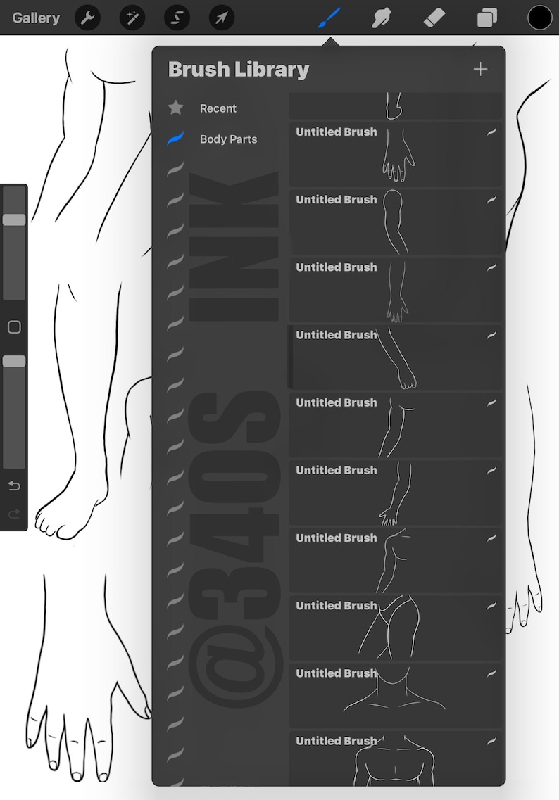 Procreate Body Parts Stencils Etsy