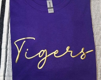 Custom Mascot Shirt Embossed Puff Print TShirt Text Personalized gift school spirit t-shirt customize colors and text embossed team name