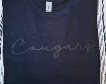 Mascot Shirt Embossed Custom Puff Print T Shirt Text Personalized gift school spirit t-shirt customize colors and text embossed team name