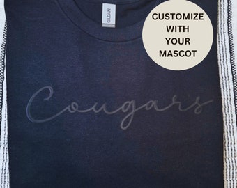 Team Mascot Shirt Embossed Custom Puff Print T Shirt Personalized gift school spirit t-shirt customize colors and text embossed team name