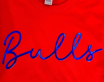 Custom Mascot Shirt Embossed Puff Print TShirt Text Personalized gift school spirit t-shirt customize colors and text embossed team name