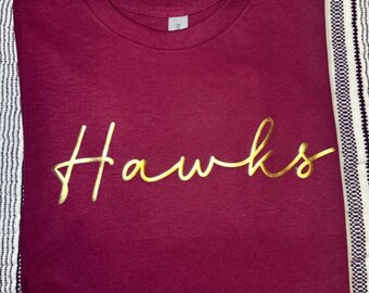 College Mascot Shirt Embossed Custom Puff Print T Shirt Personalized gift school spirit t-shirt customize colors and text embossed team name