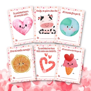 Spanische Valentinstag Druckbare Karten - Sofortiger Download - Zweisprachig - DLI - Zweisprachig - Kinder - Klassenzimmer - PDF - PNG - Jpg - Dateien