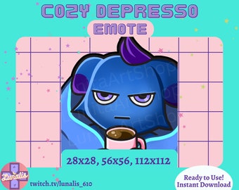 Depresso with an Espresso Emote for Twitch, Discord | Palworld emote for twitch or discord, cozy Depresso emote, happy depresso emote cute