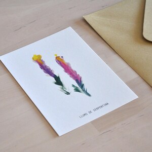 Cartolina con busta regalo floreale, biglietto di ringraziamento floreale, auguri botanici per le celebrazioni