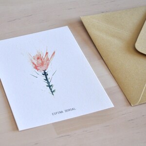 Floral thank you card, Postcard with envelope for gift giving, Botanical greeting card for birthdays and celebrations, Flower gift card