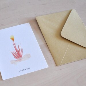 Floral thank you card, Postcard with envelope for gift giving, Botanical greeting card for birthdays and celebrations, Flower gift card