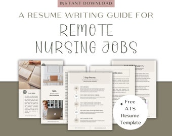 Remote Nursing Jobs Resume Guide | ATS Remote Nurse Resume Template | Digital Download eBook/Guide & Video