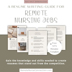 Remote Nursing Jobs Resume Guide | ATS Remote Nurse Resume Template | Digital Download eBook/Guide & Video