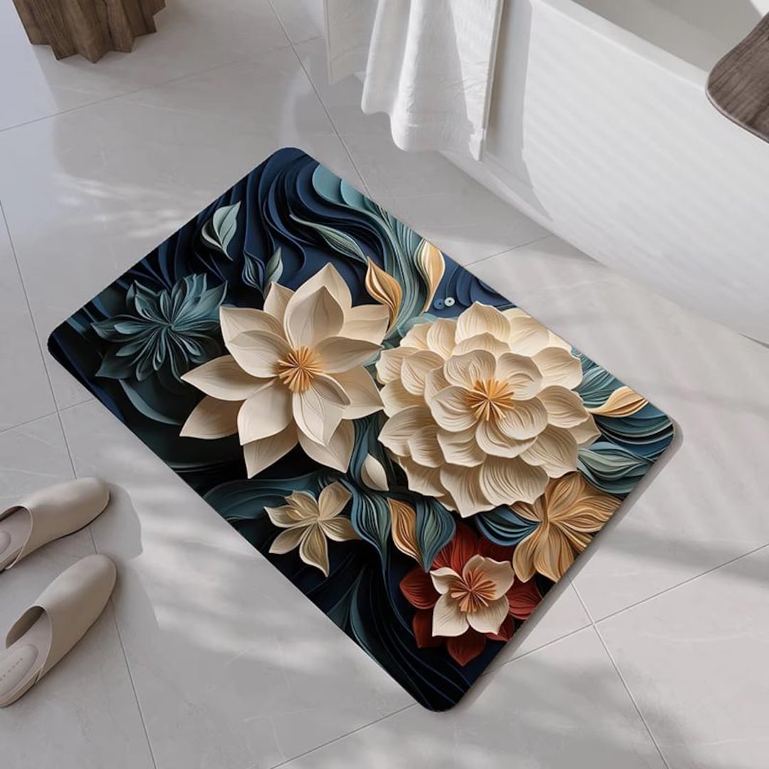 Quick Dry Diatomaceous Earth Bath Shower Mat, Unique 3D Designe ...