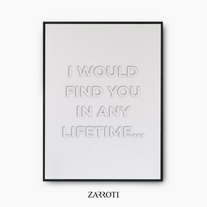 I Would Find You In Any Lifetime Printable Wall Art, I Would Find You In Any Lifetime Print Instant Download, Molly Mae Quote Printable Art