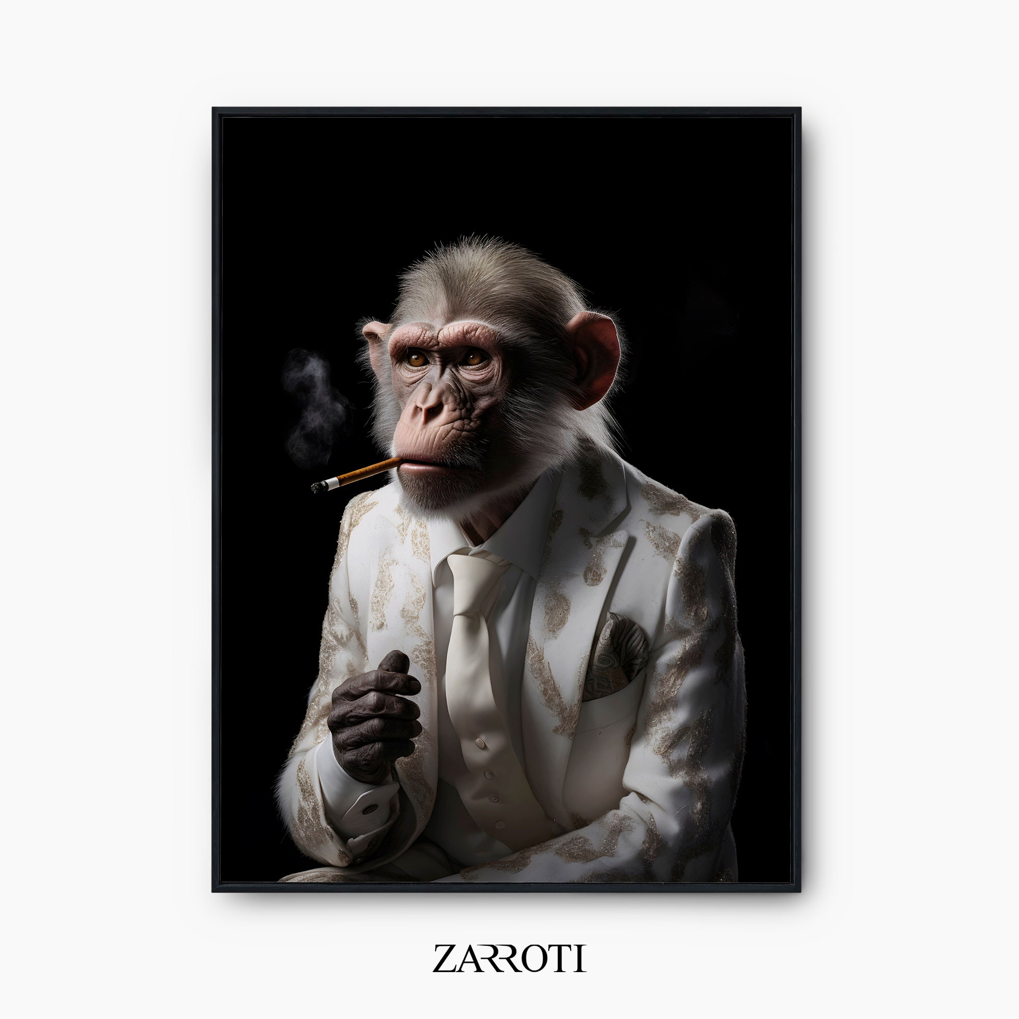 Monkey With Cigarette Art Instant Download, Monkey in Suit Wall Decor, Monkey  Smoking Cigar Printable Wall Art, Funny Monkey Wall Art Decor