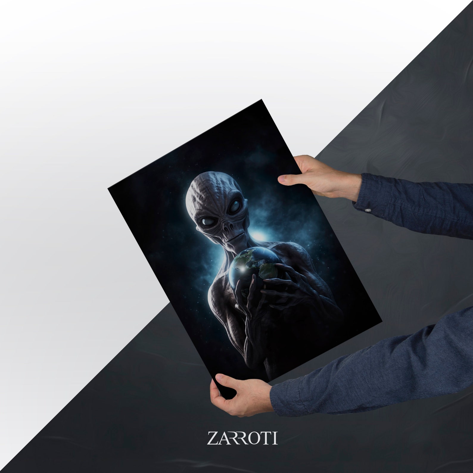 Alien Print Poster Instant Download, Alien Portrait Printable Wall Art ...