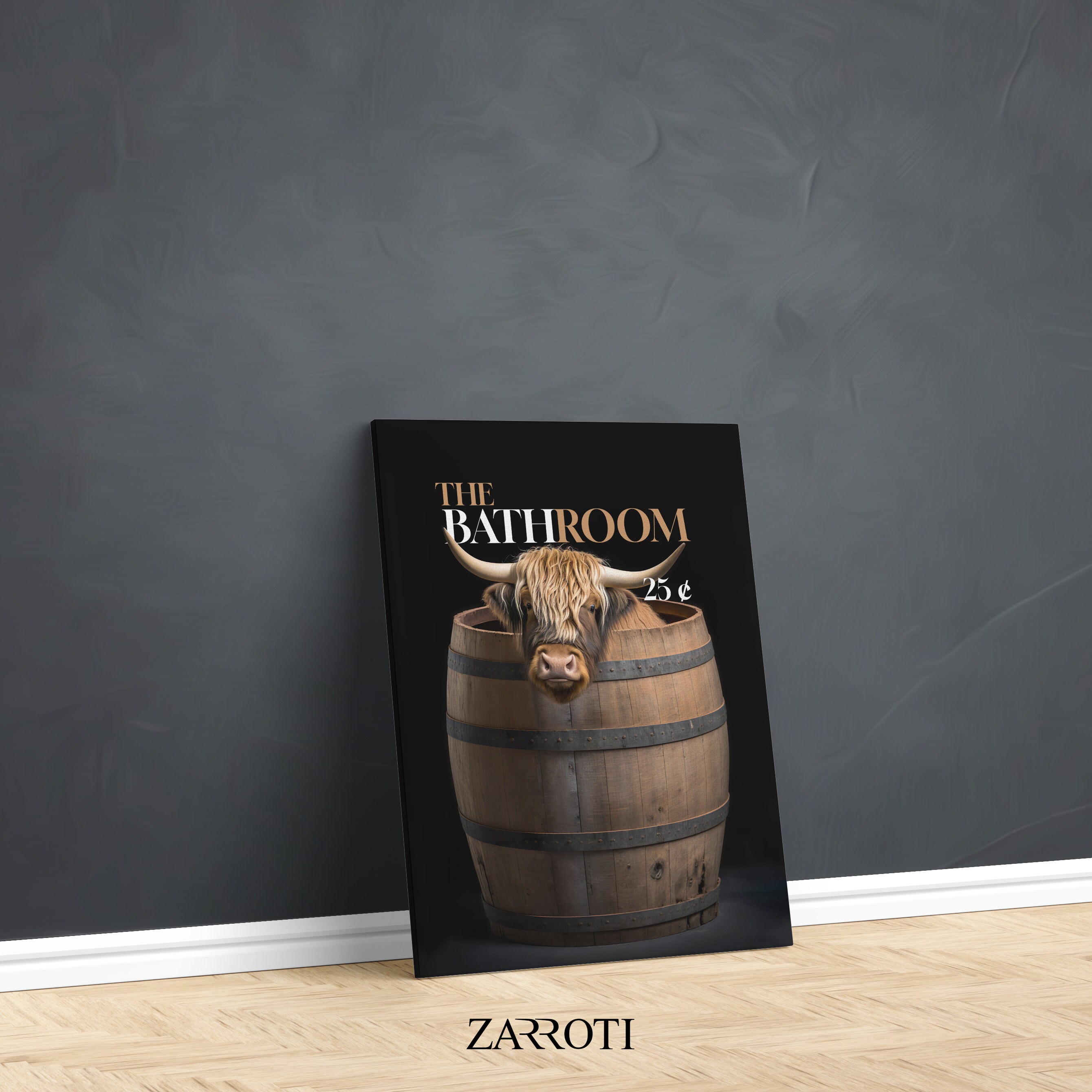 Highland Cow in Tub, Highland Cow in Wine Barrel, Highland Cow Bathroom ...