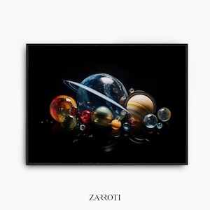 Universe Planet Printable Wall Art, Planet Wall Decor, Solar System Poster, Galaxy Space Print, Planet Instant Print, Space Theme Poster