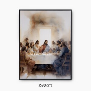 The Last Supper Wall Art, The Last Supper Digital Download, Jesus Art, Bible Wall Art, Bible Verse Print, Printable, Christian Faith Decor