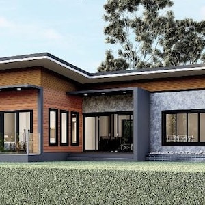 Plattegrond huis, 3 slaapkamers en 2 badkamers, 1 verdieping, 1100 SQFT, CAD- en pdf-bestand (Imperial+metrische eenheden)